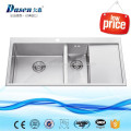 Hand built kitchen rinses sink single bowl with single plate without faucet feature